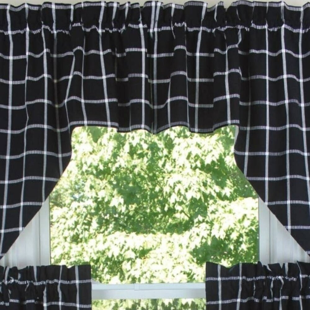 New Blackstone Plaid Curtain Swag